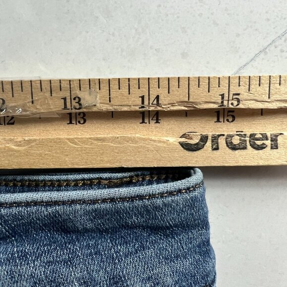 Pistola Jeans Women's 29x27* Mid Rise Skinny Crop Dark Blue Faded Denim Tag 28 - Picture 16 of 16